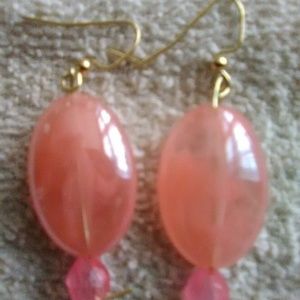1 INCH SEXY PINK GLASS BEAD EARRINGS